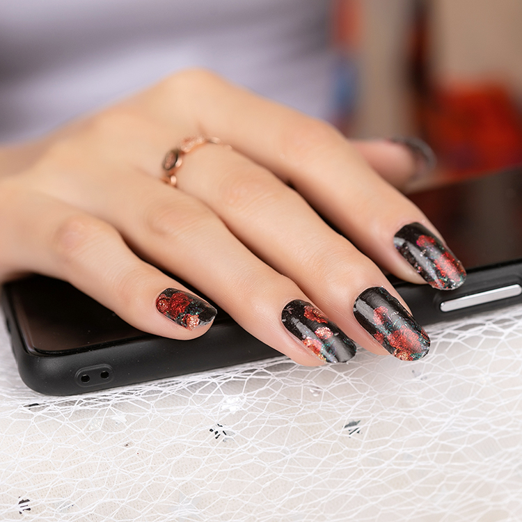 Factory OEM mix flowers 16strips 100% nail polish 