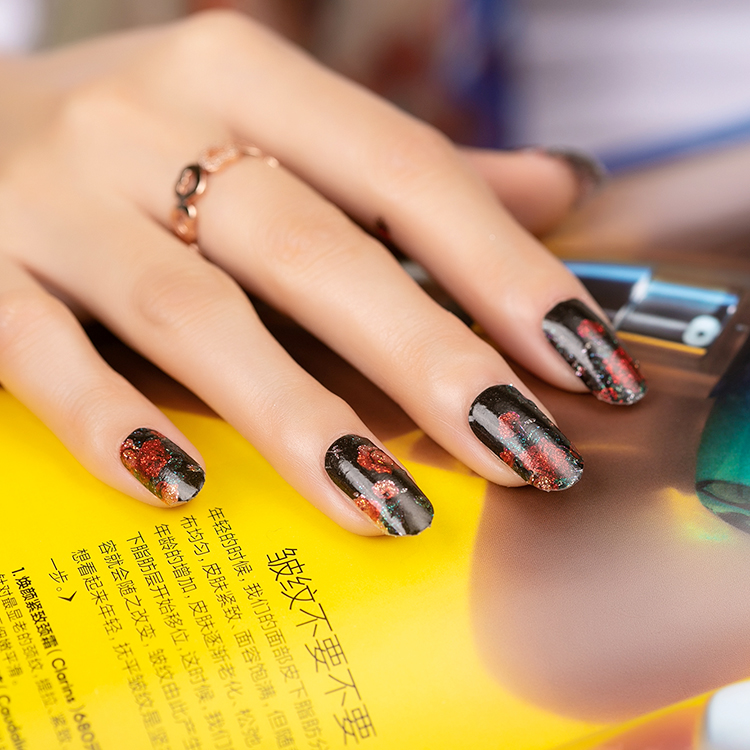 Factory OEM mix flowers 16strips 100% nail polish 