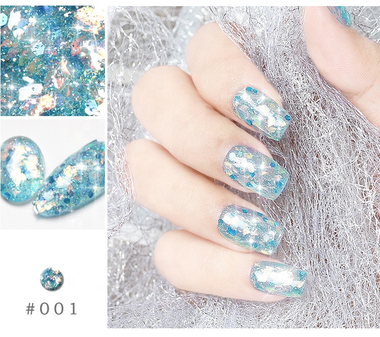 Glitter Platinum Nail Gel Polish UV LED Soak Off B