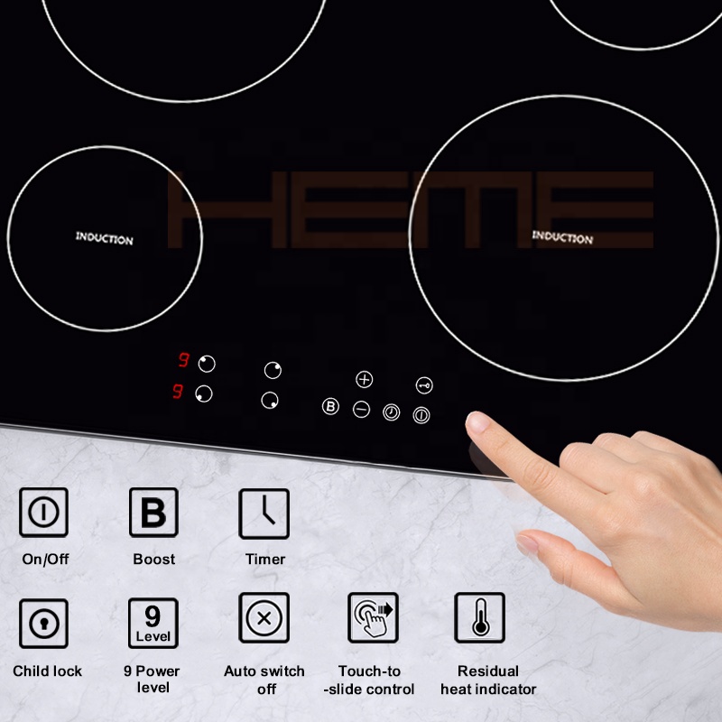CE Approval Home Appliances Built in 4 Burners Electric Induction Cook Hob With Timer