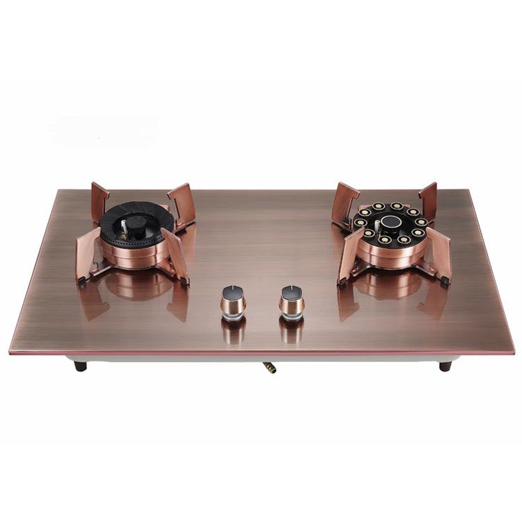 Strong fire home kitchen appliances various specifications glass gas double burners up-turn gas stov