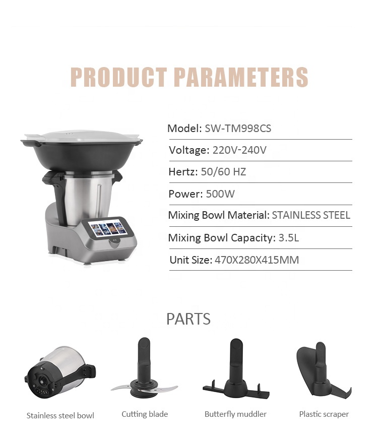 Home Thermomixer China Cuisine Cooking Machine Recipe Kitchen Machine Appliance Cooker Thermomixe Ro
