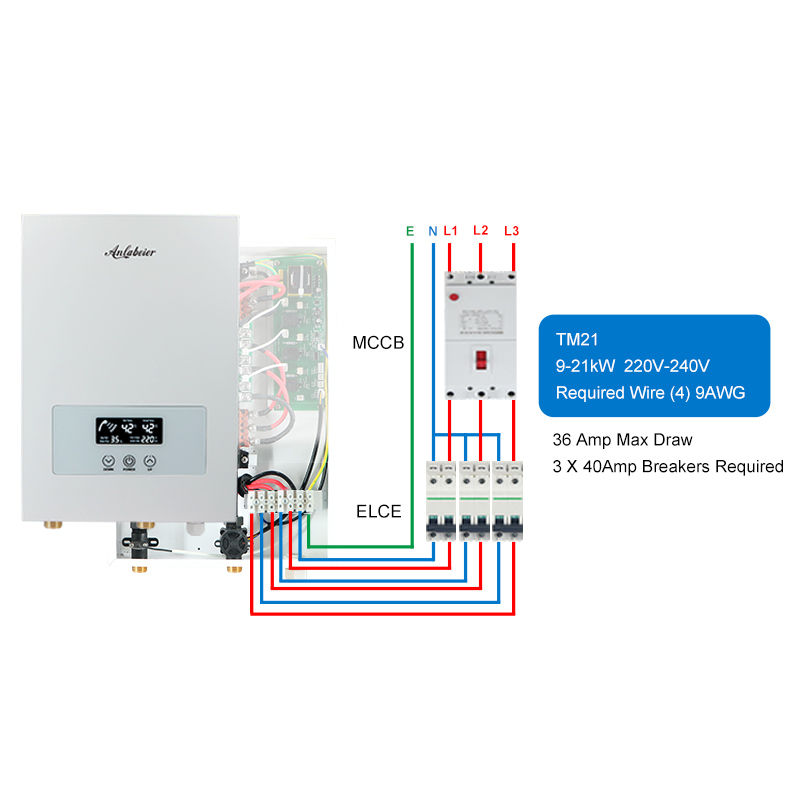 Iron metal case smart home appliance whole house central heating 220V 12kw mini water heater portabl