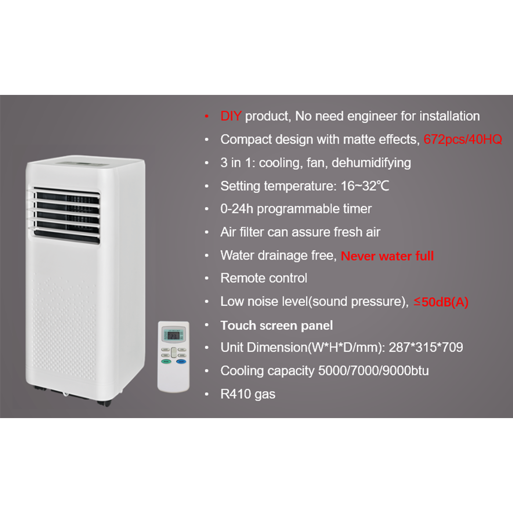 Home Appliances Moving Small Indoor Standing Portable Mini Mobile Air Conditioner 9000btu