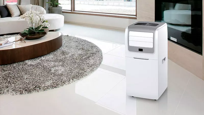 9000 BTU smart home appliance portable mobile air conditioner with hotel cooling and heating