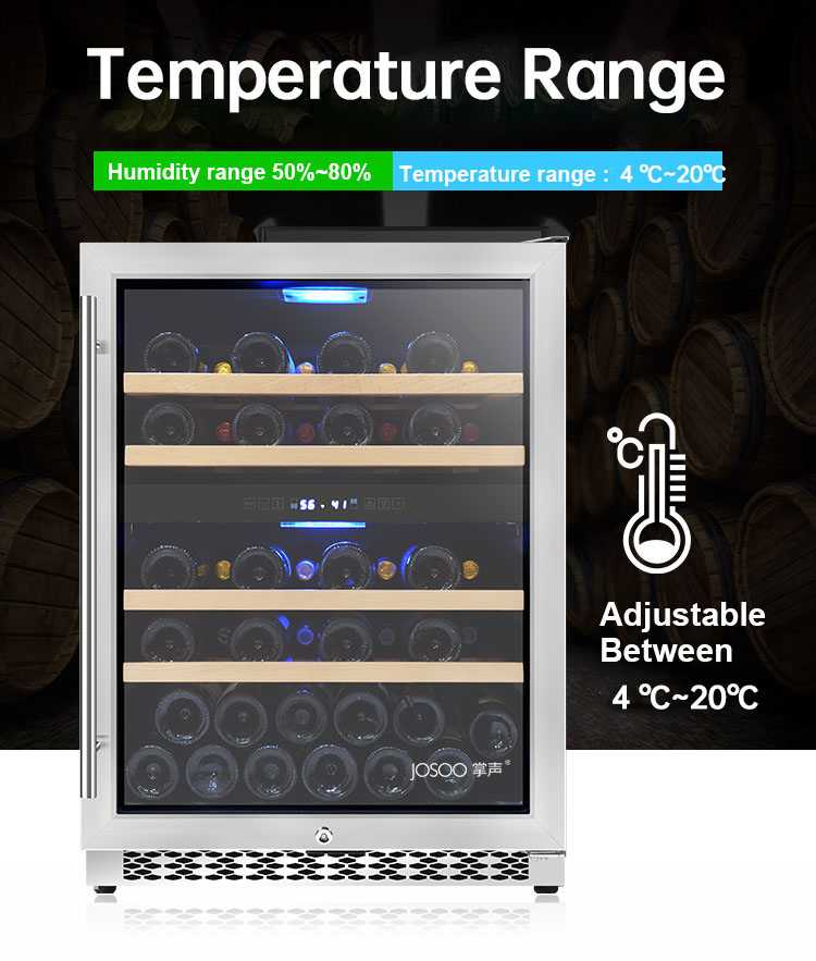 JOSOO home kitchen appliance wine cooler cabinet wood decorative wine refrigerators wine cellars chi