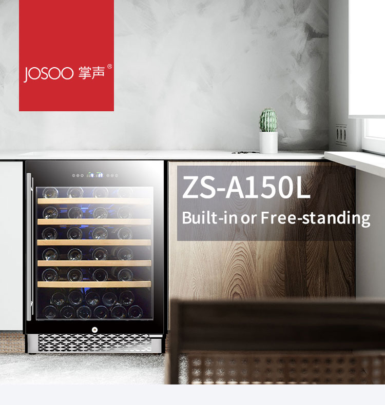 JOSOO home kitchen appliance wine cooler cabinet wood decorative wine refrigerators wine cellars chi