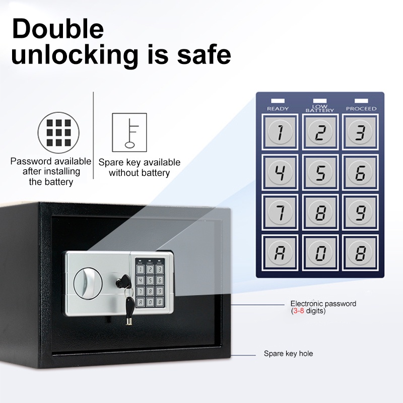 Premium Safety Box Personal / Home / Hotel / Office Safe Digital Safety Box Security Box to Keep Cas
