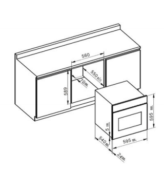 Home Built-In Electrical Oven, 57 Liter Kitchen Appliance Electric Pizza Oven, Stainless Steel Singl