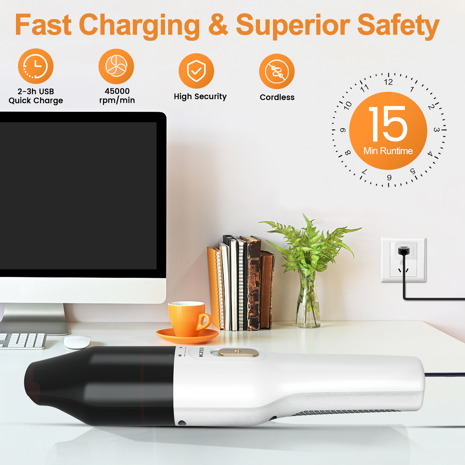 7.4V 8500Pa Mini Portable Car Washer Vacuum Cleane
