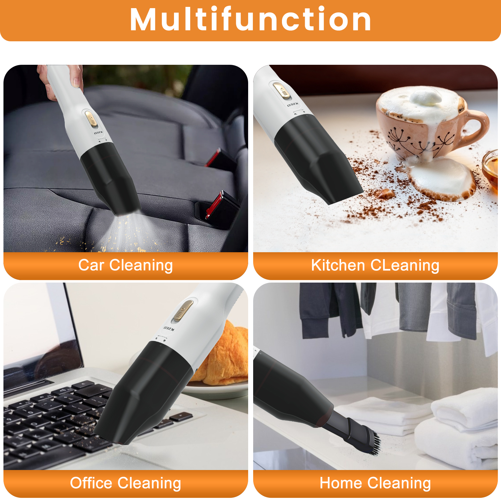 7.4V 8500Pa Mini Portable Car Washer Vacuum Cleane