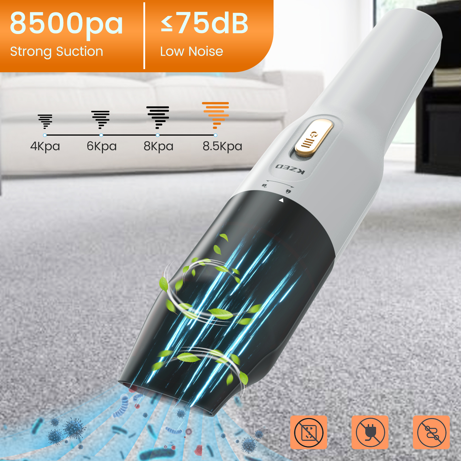 7.4V 8500Pa Mini Portable Car Washer Vacuum Cleane