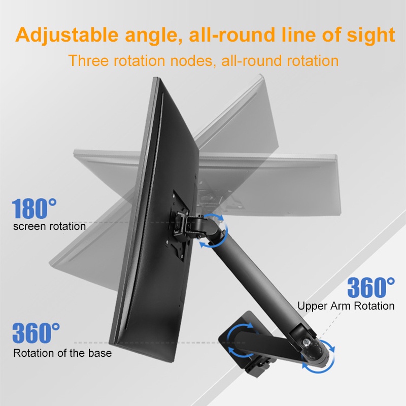 EXPOSE Monitor Arm Desktop Mount Bracket  17”-32” Bearing  10kg  360° Multi-Direction Adjustable  Co