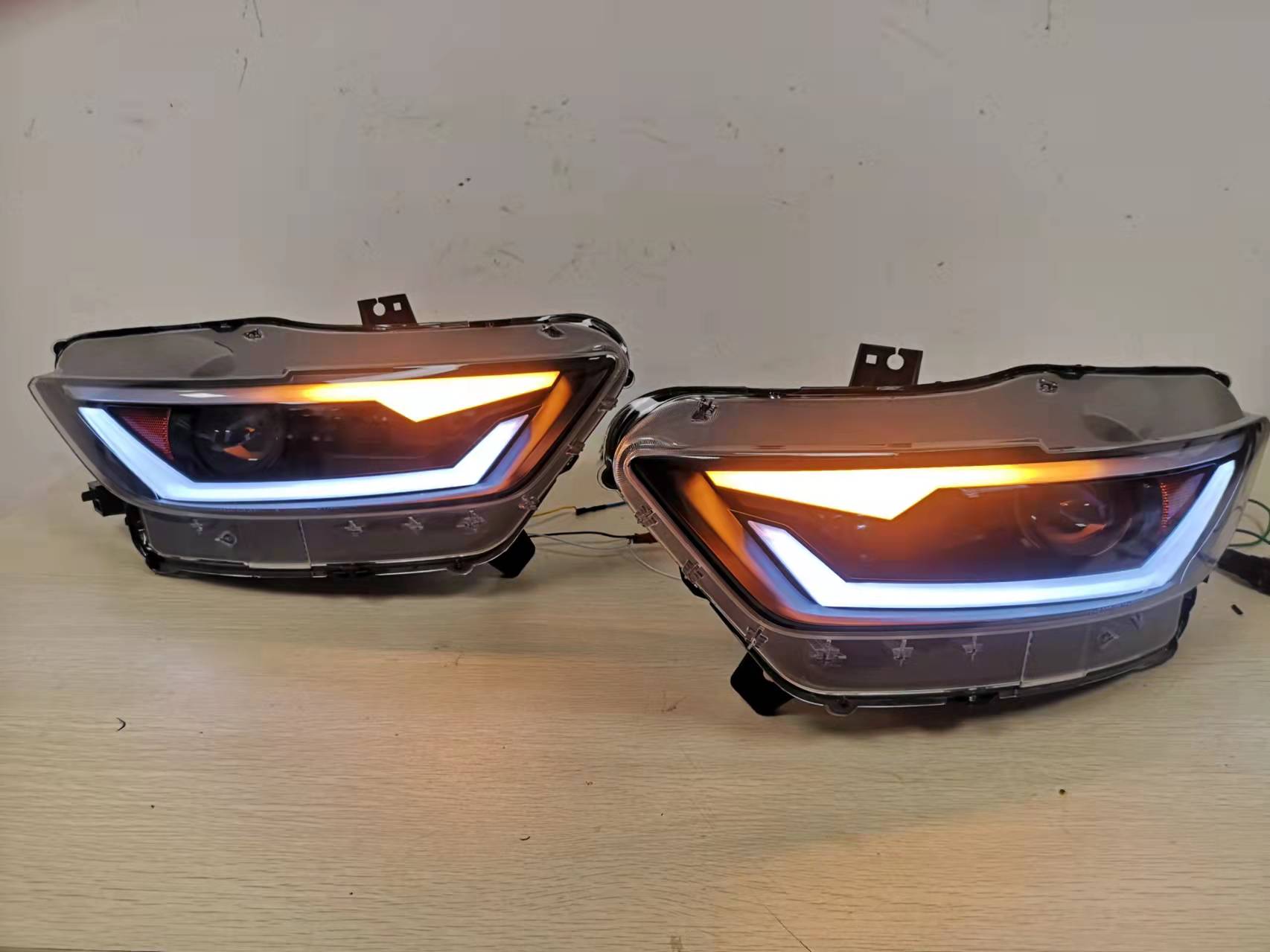 New Style Modified Head Light for Ford Mustang 2015-2017 Headlight DRL Daylight Fog Front Bumper LED