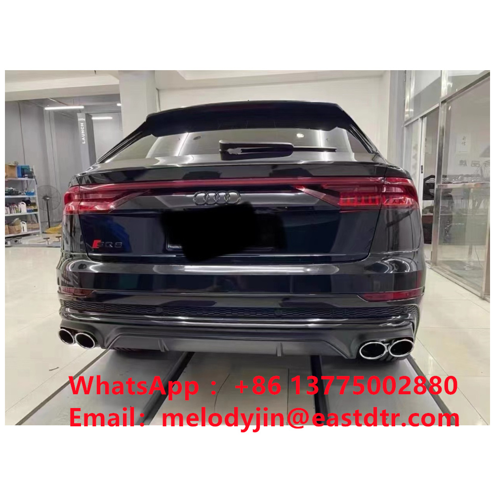 SQ8 style rear diffuser with exhaust pipes fit Audi Q8 PP auto tuning parts factory price