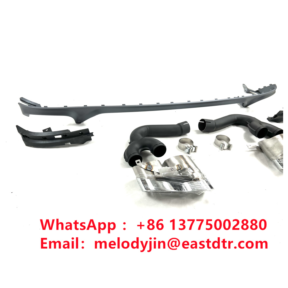 SQ8 style rear diffuser with exhaust pipes fit Audi Q8 PP auto tuning parts factory price