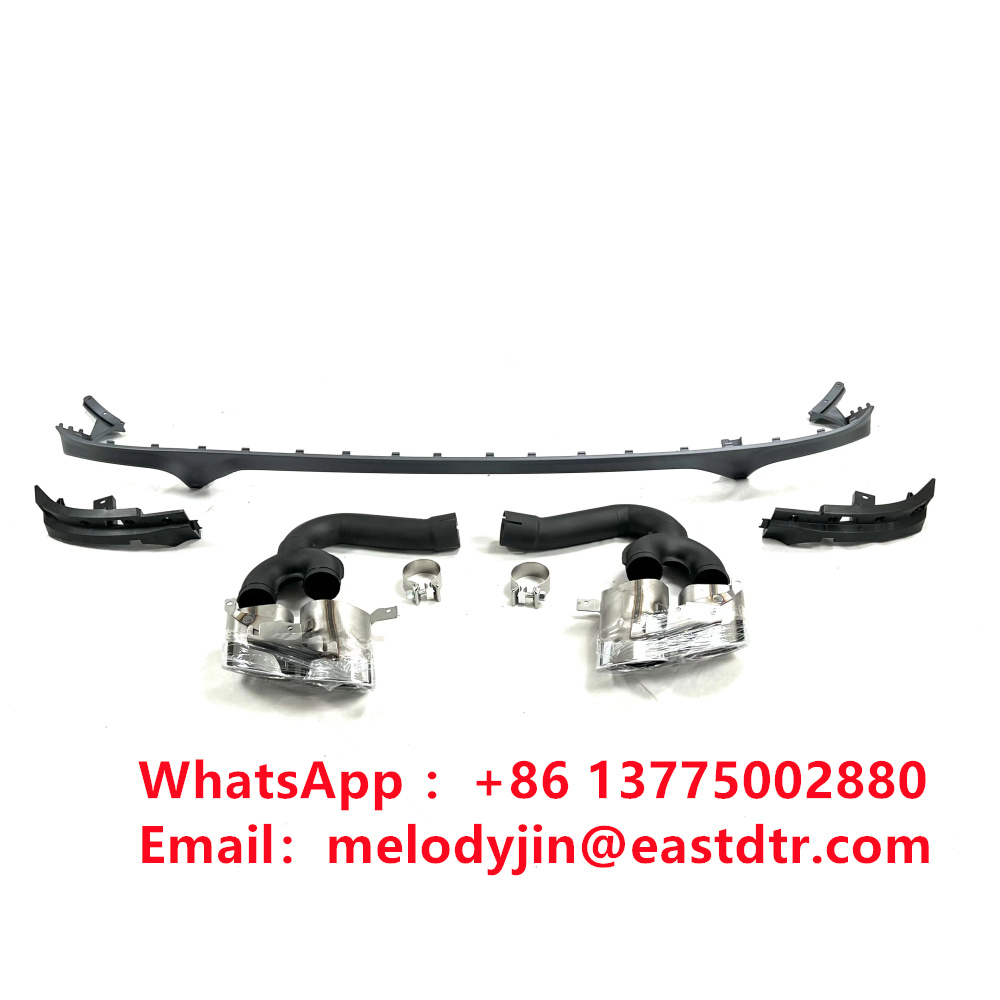 SQ8 style rear diffuser with exhaust pipes fit Audi Q8 PP auto tuning parts factory price