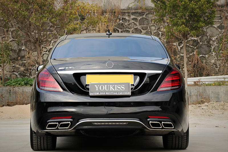 S63 S65 AMG auto parts rear diffuser and exhaust tip for mercedes benz S-class W222 18+
