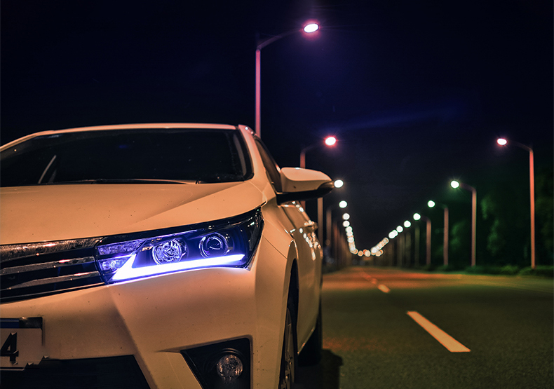 AKD Car  For Corolla 2014-2016 DRL Upgraded and modified Headlight LED daytime running lights auto p