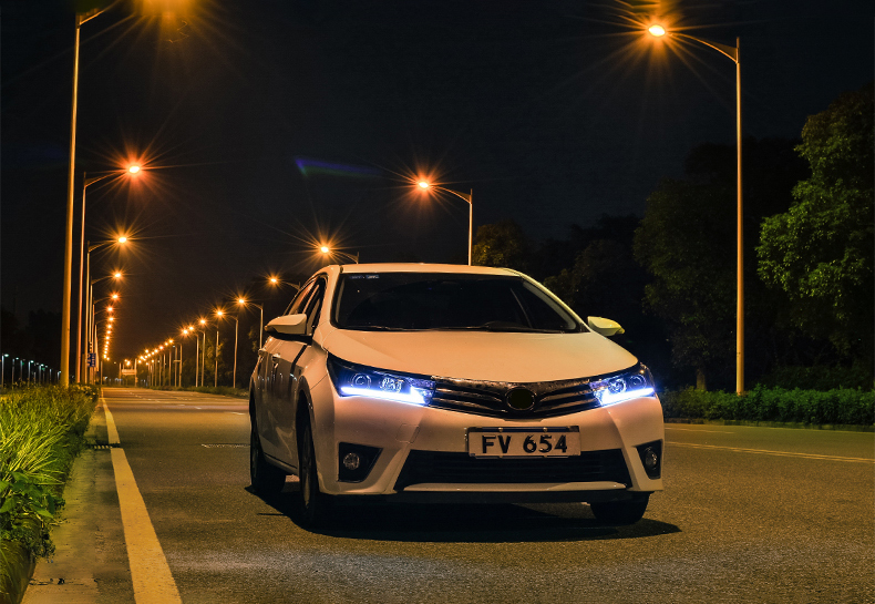 AKD Car  For Corolla 2014-2016 DRL Upgraded and modified Headlight LED daytime running lights auto p