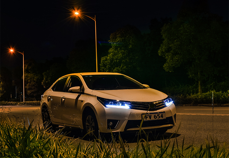 AKD Car  For Corolla 2014-2016 DRL Upgraded and modified Headlight LED daytime running lights auto p