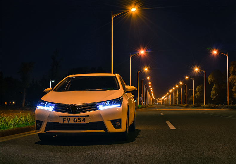 AKD Car  For Corolla 2014-2016 DRL Upgraded and modified Headlight LED daytime running lights auto p