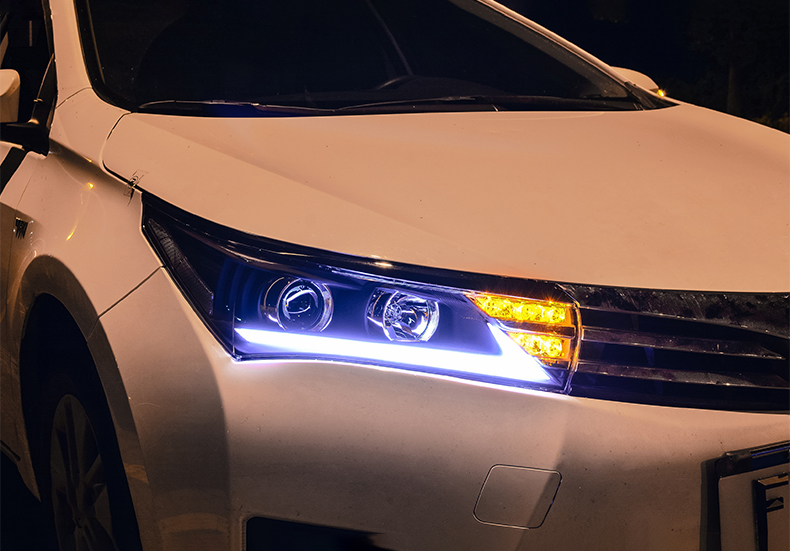 AKD Car  For Corolla 2014-2016 DRL Upgraded and modified Headlight LED daytime running lights auto p