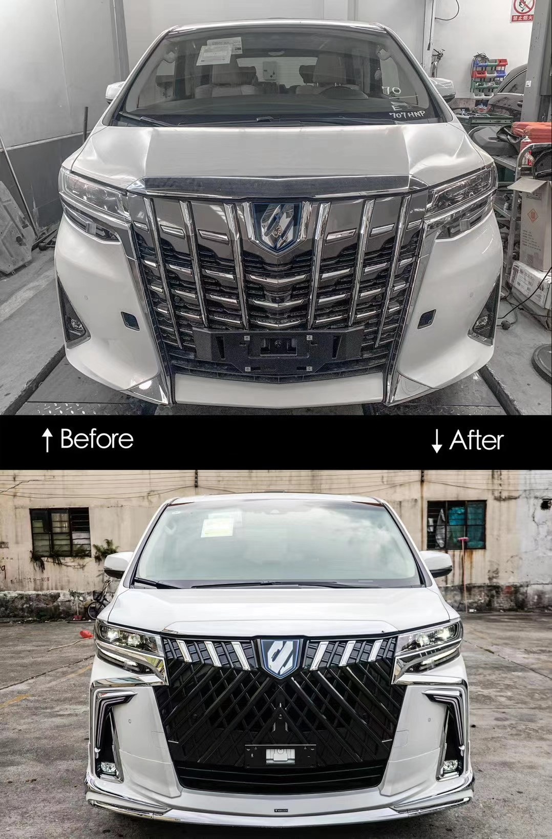 Auto spare parts High Quality New body kit for  Alphard upgrade wald body kit 2018 year