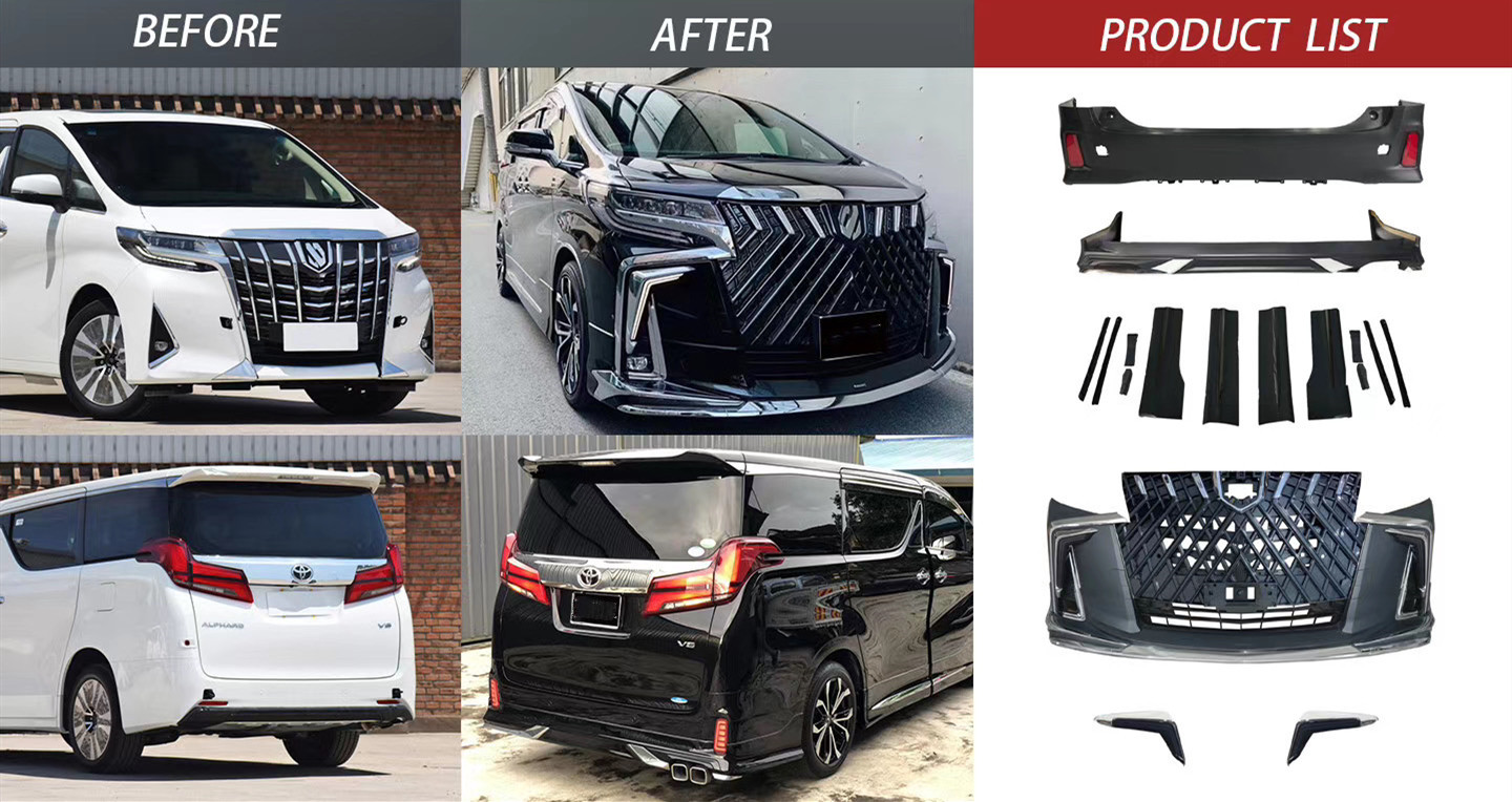 Auto spare parts High Quality New body kit for  Alphard upgrade wald body kit 2018 year