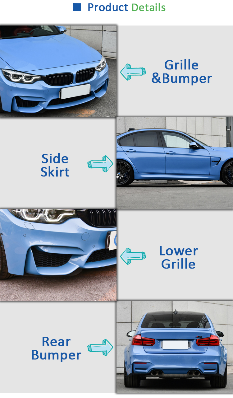 Auto Parts Car Bodykit Full Body Kit Set Upgrad F80 M3 Modified Facelift For BMW 3 Series F30 F35 32