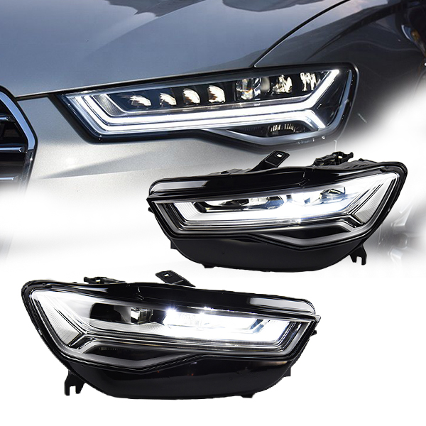 Headlight auto car parts for audi a6 c7 headlight 2016-2018 A6L all led headlamp bulbs high low beam
