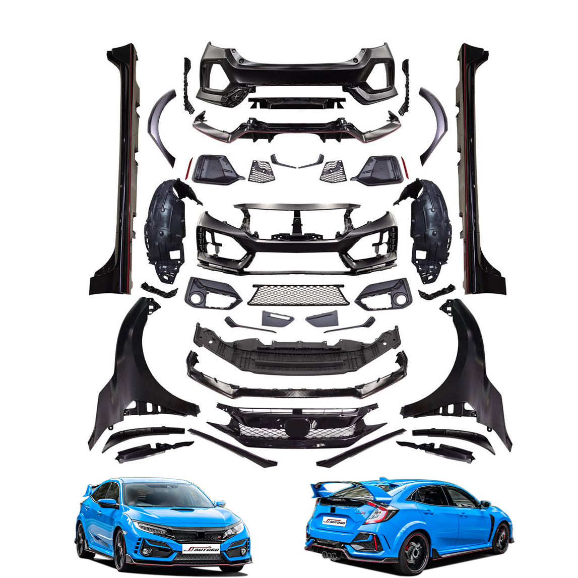 Auto Tuning Part Accessories Body Kits For HONDA CIVIC FC1 2016-2020 Change to FK8 Type-R Wide Style