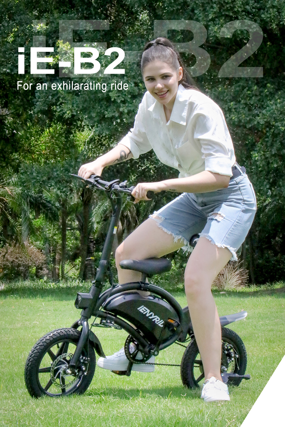 European warehouse IE-B2 electric bike Outdoor Sport 14Inch 48V 400W fold-able electric bike bicycle