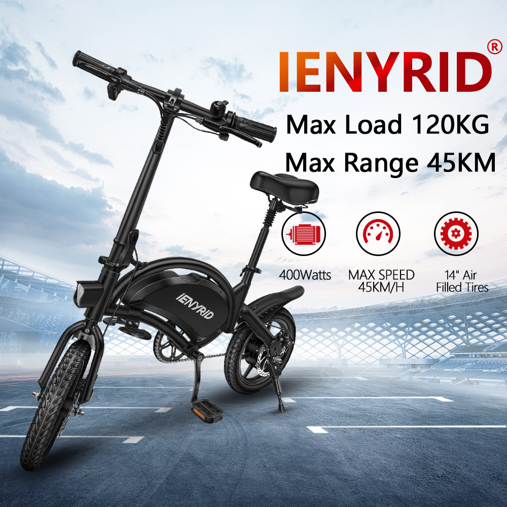 European warehouse IE-B2 electric bike Outdoor Sport 14Inch 48V 400W fold-able electric bike bicycle
