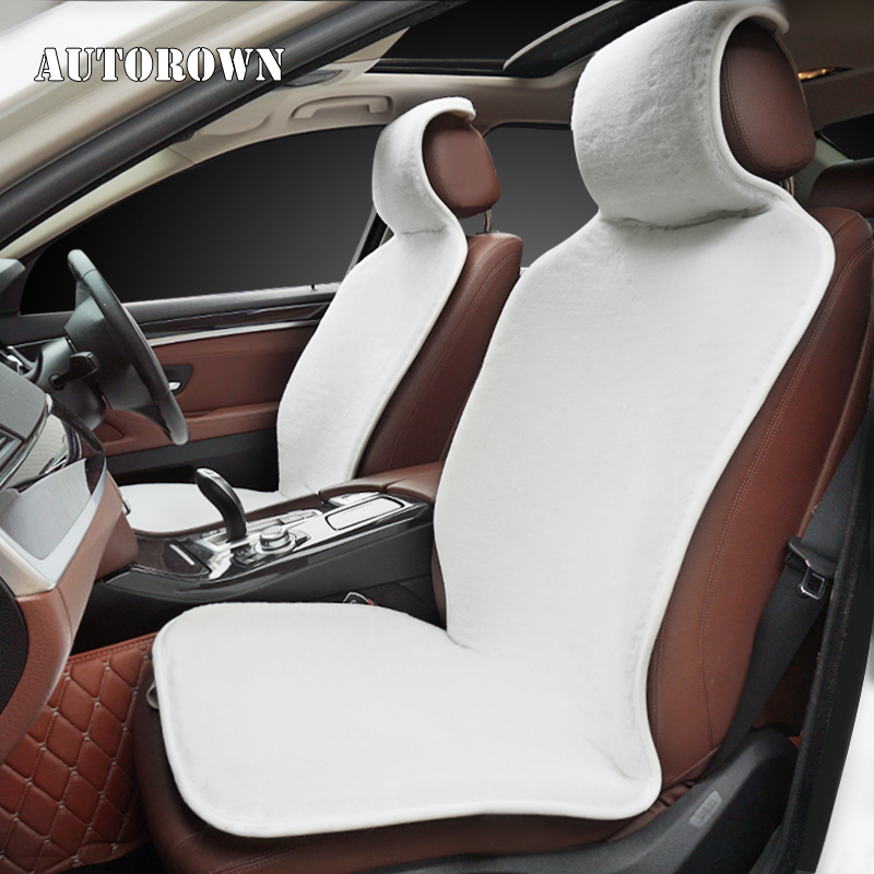 Soft fluffy Women Pink Sheepskin Car Seat Automoti