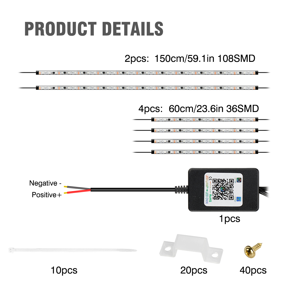 OKEEN LED Car Underglow Light RGB Dream Color Chas