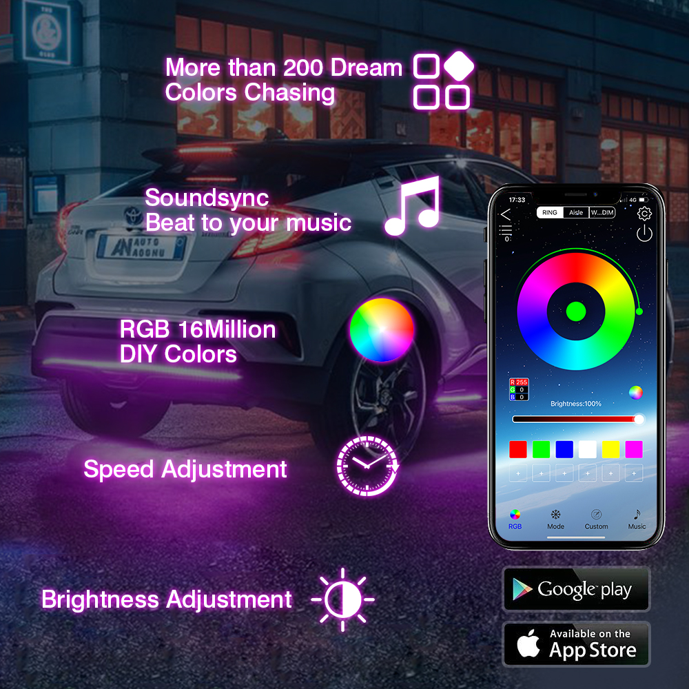 OKEEN LED Car Underglow Light RGB Dream Color Chas
