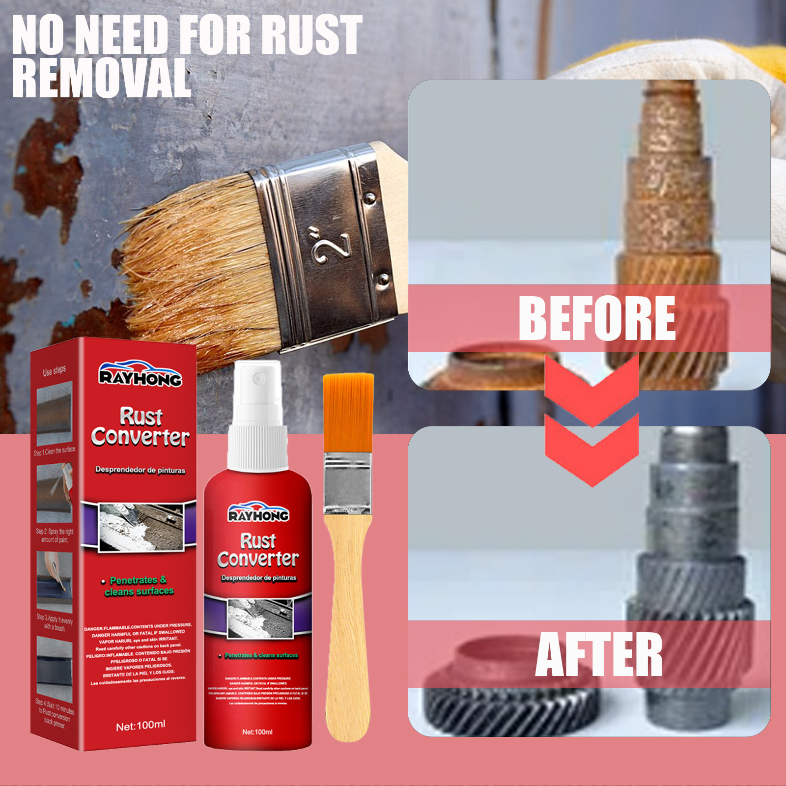 100ml Car Anti-rust Rust Remover Paste Multi Purpo