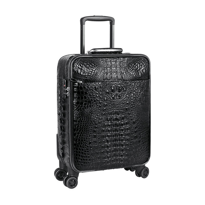 Real Crocodile Leather Trolley Case Men's Suitcase
