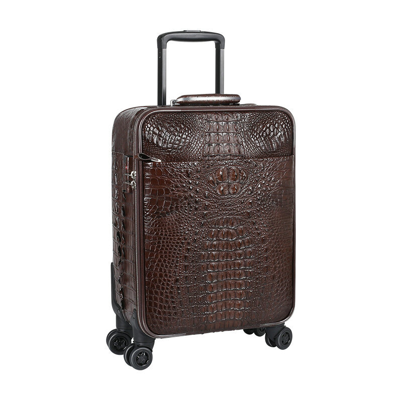 Real Crocodile Leather Trolley Case Men's Suitcase