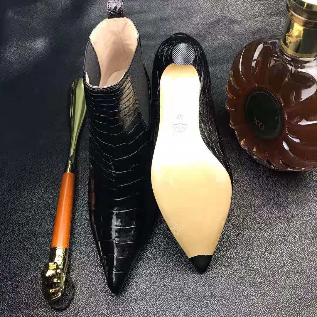 2021 Italian women Boots Genuine Crocodile Leather