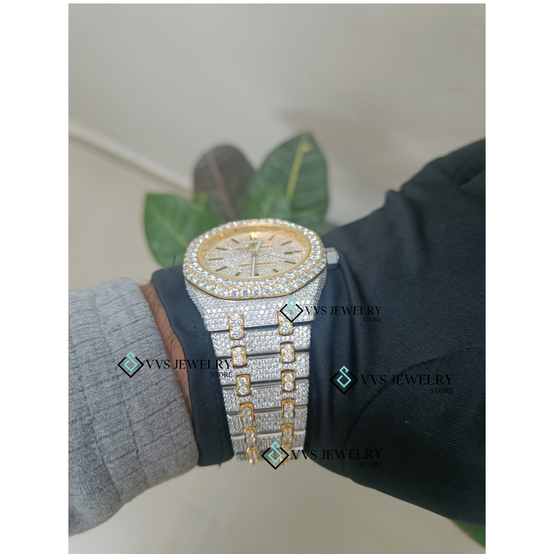Royal Chrono Hip Hop Diamond Watch Buss Down Wrist