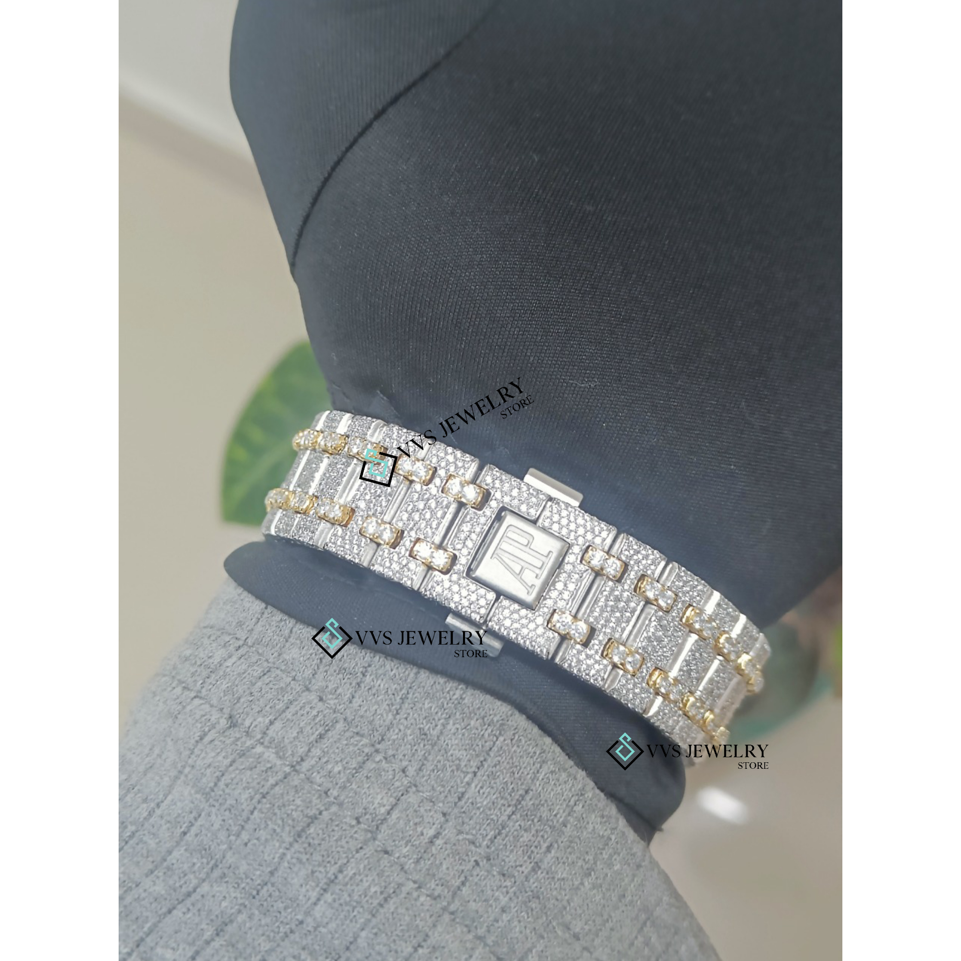 Royal Chrono Hip Hop Diamond Watch Buss Down Wrist