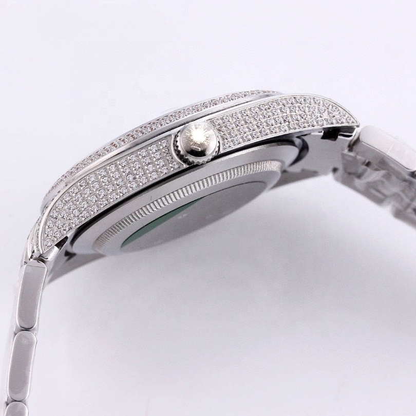 Light Jewelry High Quality Fashion Gold Plated Wrist Luxury Mens Diamond Iced Out Custom Logo Quartz