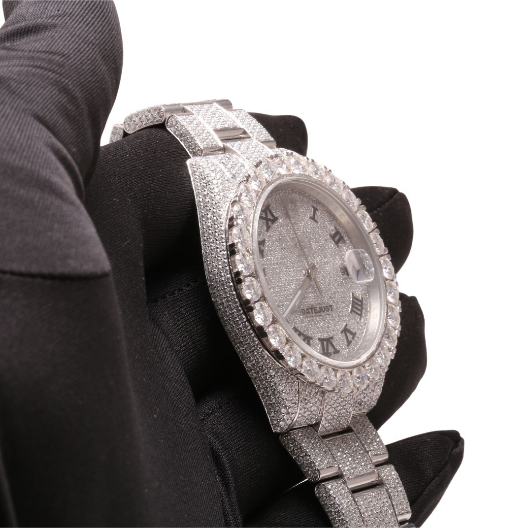 hip hop diamond watch round cut all size customize natural handmade diamond watch for mens diamond w
