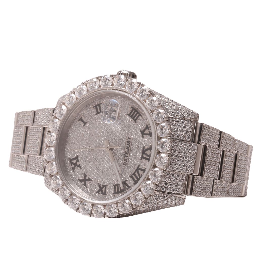 hip hop diamond watch round cut all size customize natural handmade diamond watch for mens diamond w