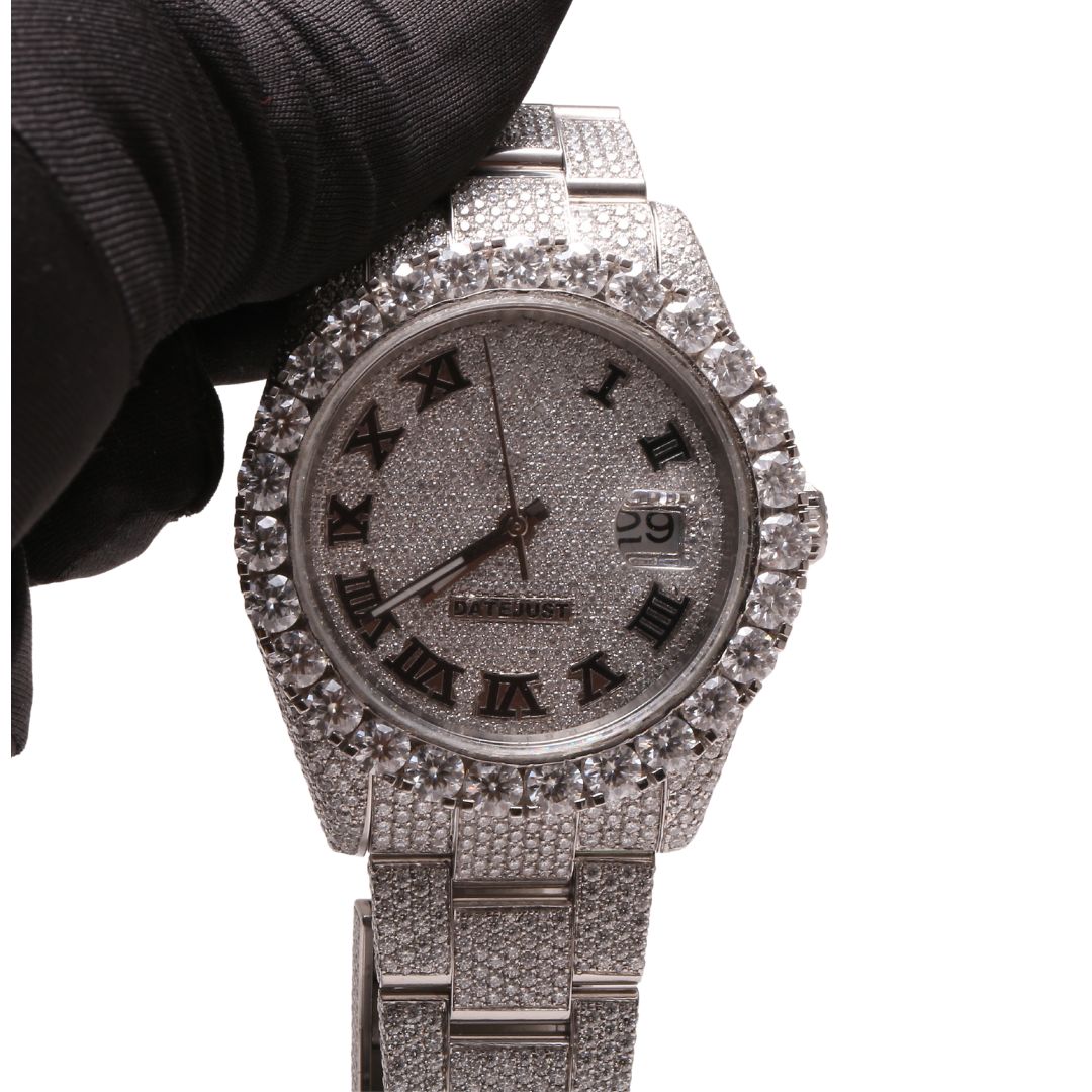 hip hop diamond watch round cut all size customize natural handmade diamond watch for mens diamond w