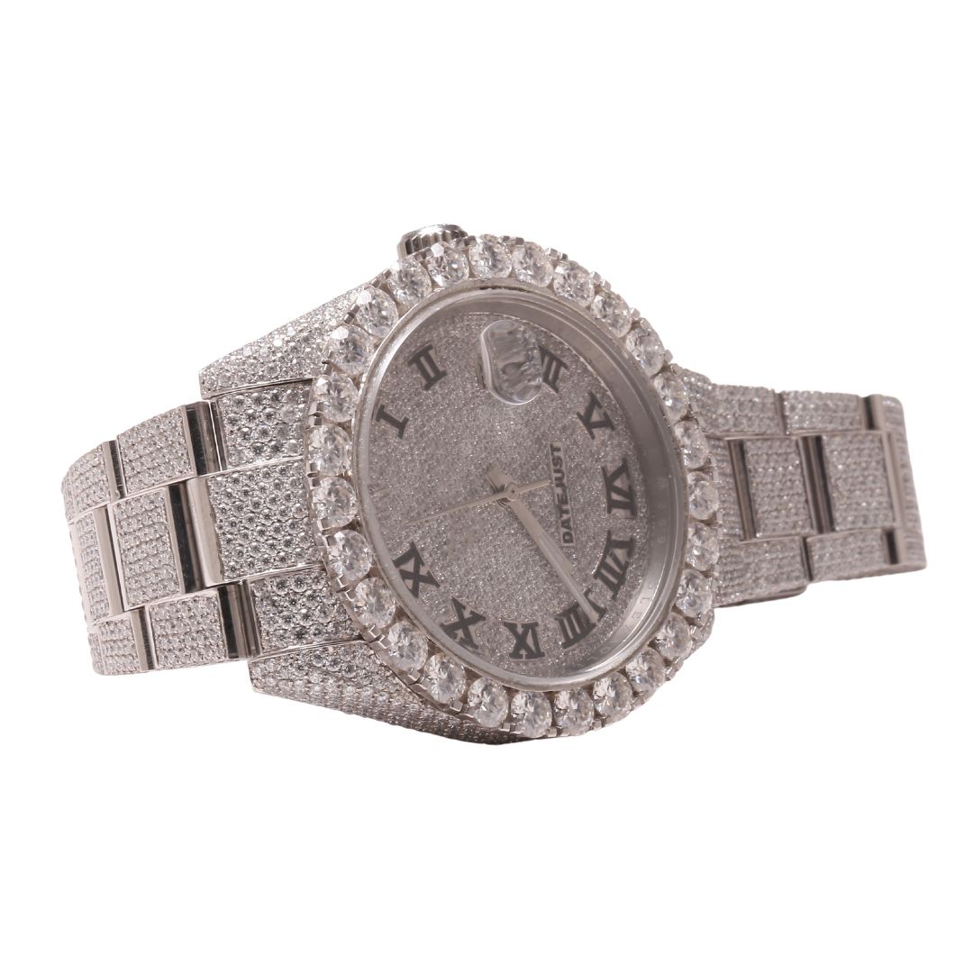hip hop diamond watch round cut all size customize natural handmade diamond watch for mens diamond w