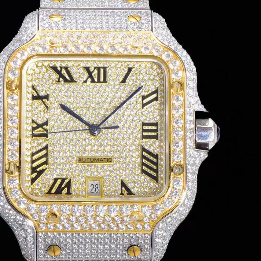 2022 Wristwatch Manufacturers Hip Hop Luxury Fashion Square Dial Iced Out Moissanite Bezel Watches F