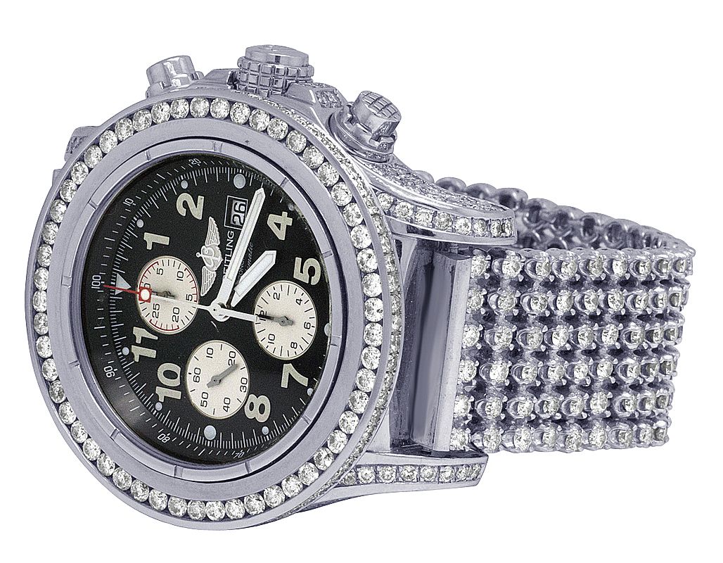 Lab Grown Diamond Gold Plated Wrist Watch Iced Out